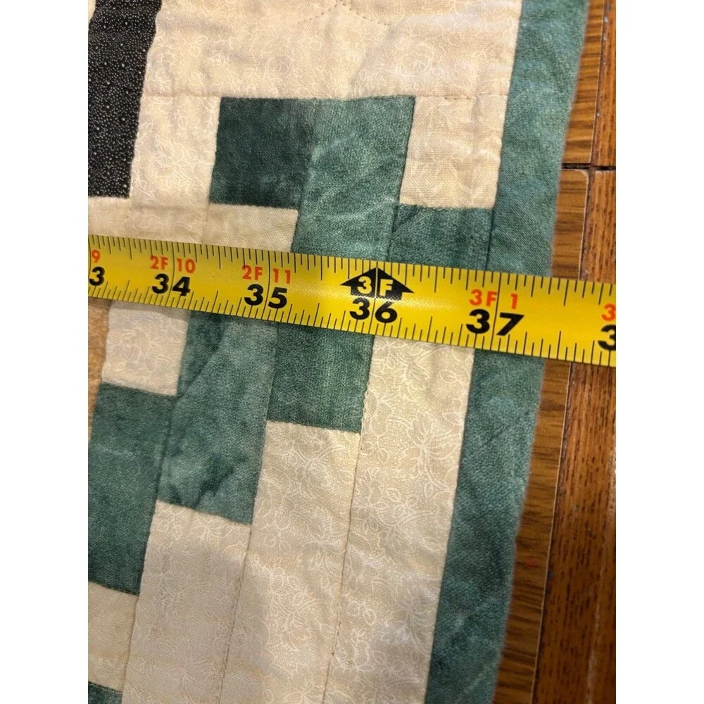 Vintage hand stitched made wall hanging lap quilt throw couch hearts floral